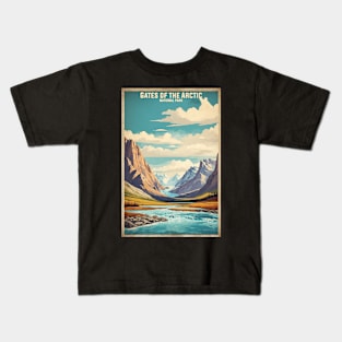 Gates of the Arctic National Park Alaska USA Vintage Travel Retro Tourism Kids T-Shirt